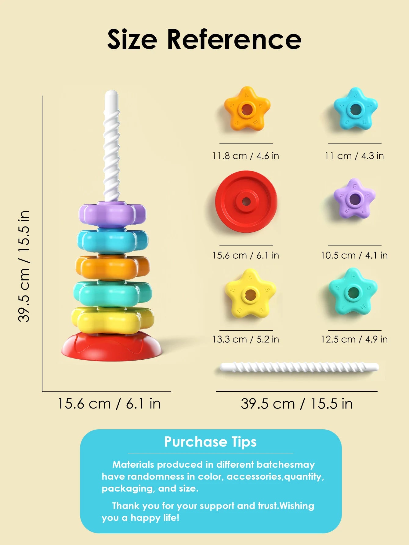 Montessori Rotating Rainbow Tower