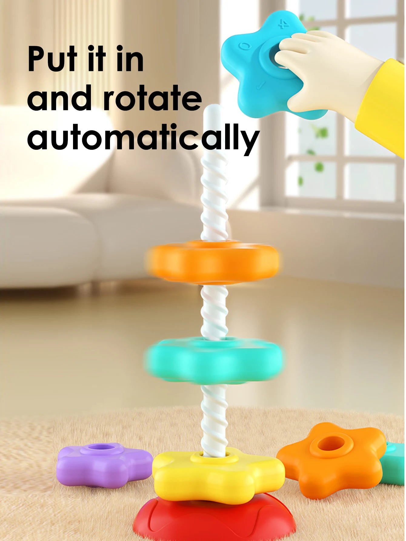 Montessori Rotating Rainbow Tower