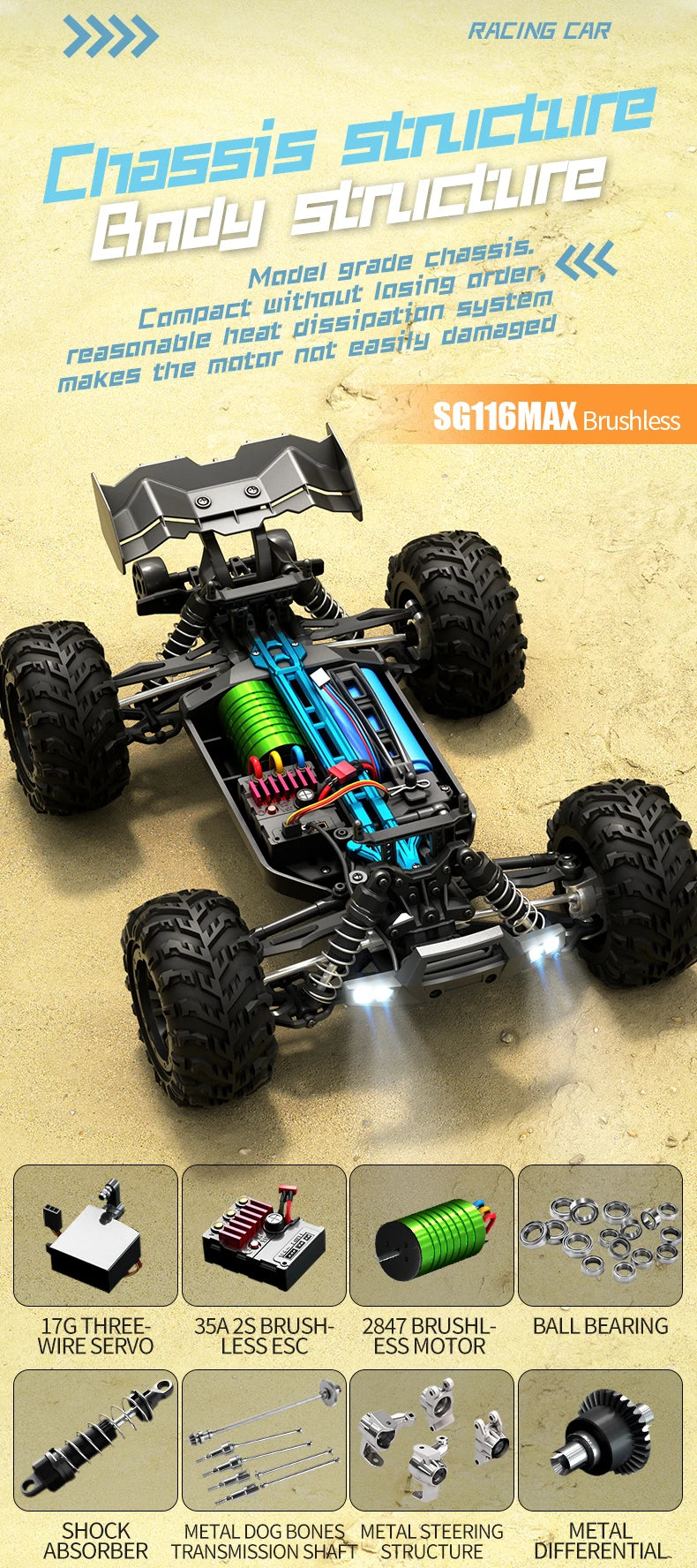 SG116MAX 80KM/H High Speed RC Car
